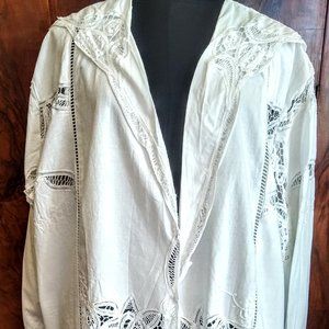 White lace cotton jacket size XL
